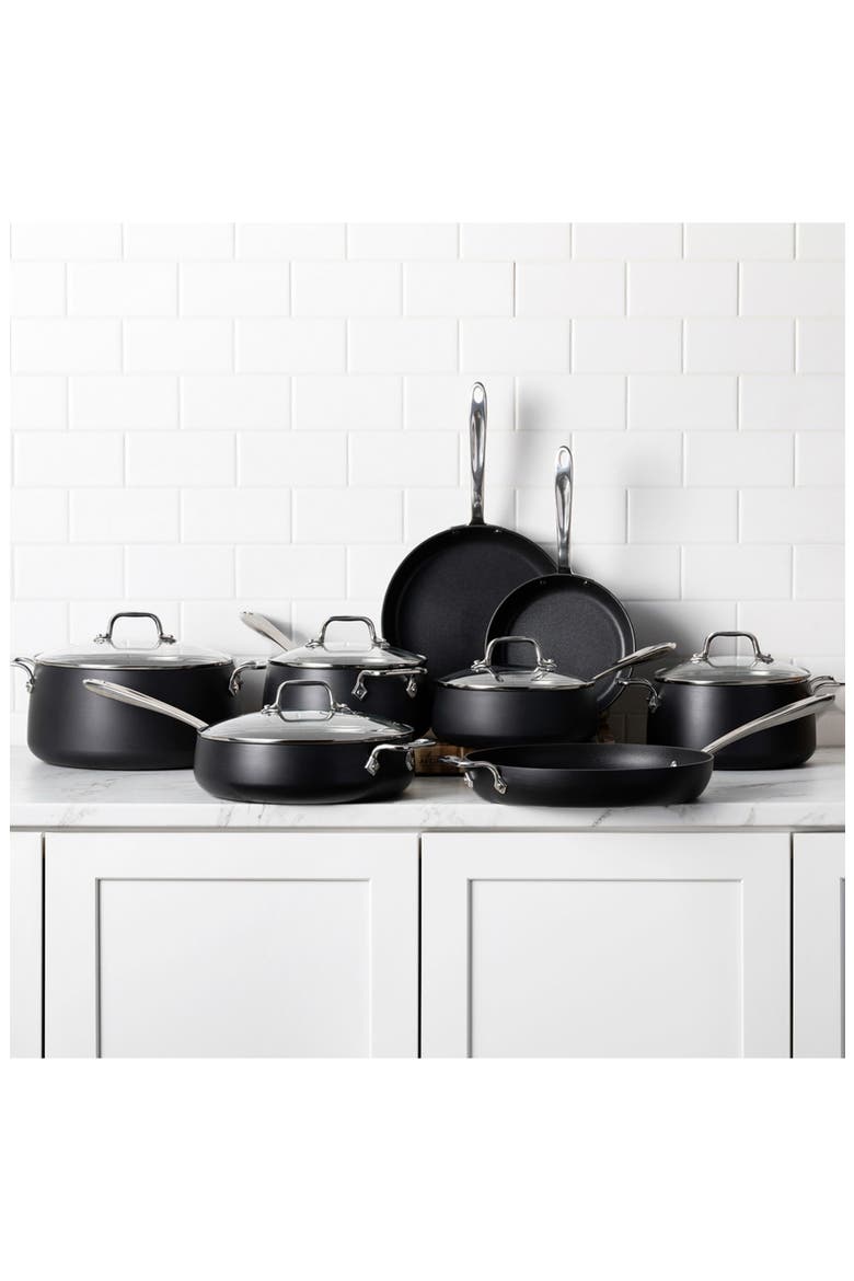 HA1 Expert Hard Anodized Nonstick 13-Piece Cookware Set, Alternate, color, BLACK