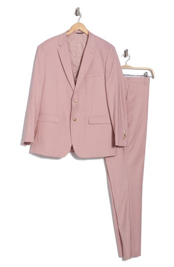 Braveman Classic Fit 3-piece Suit In Soft Pink