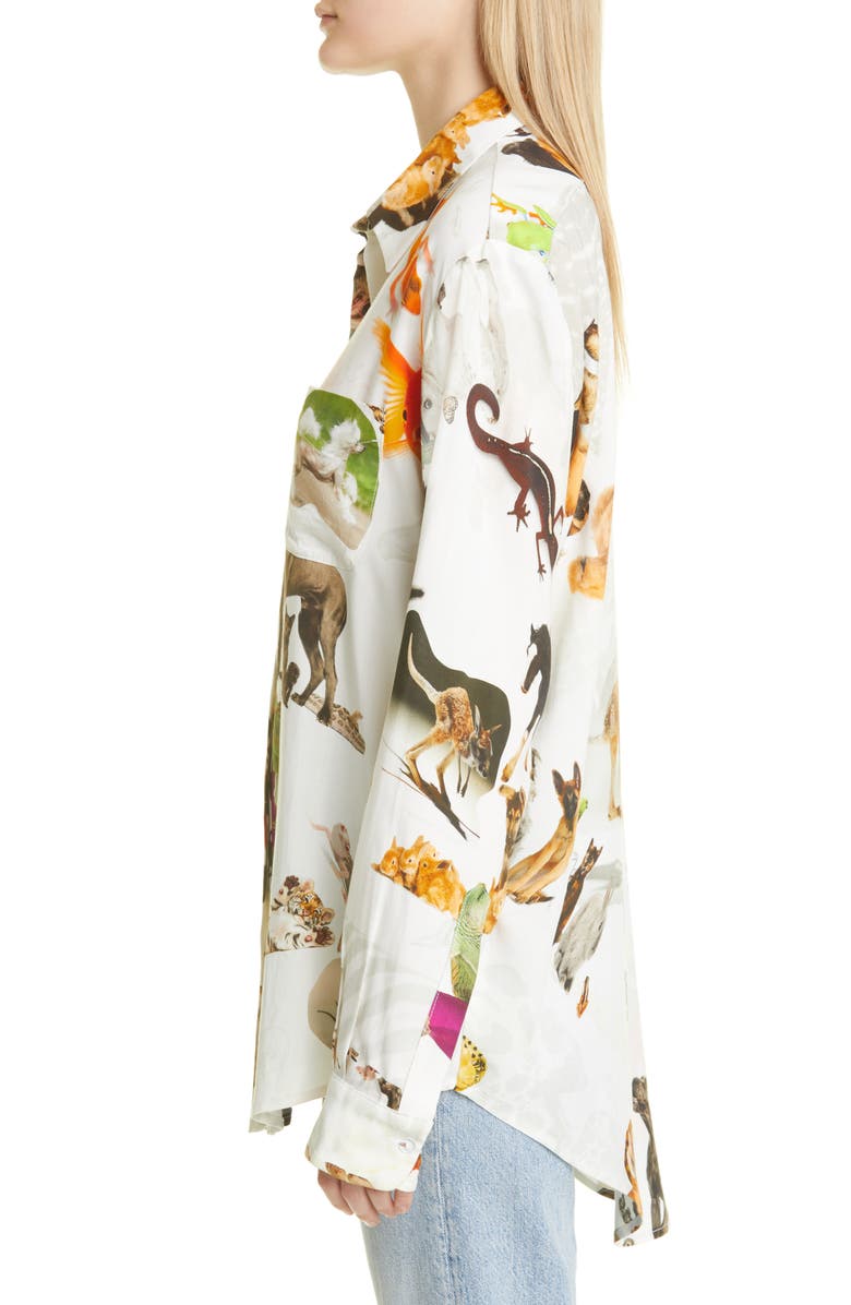 Collina Strada Convention Animal Print Button-Up Shirt, Alternate, color, 