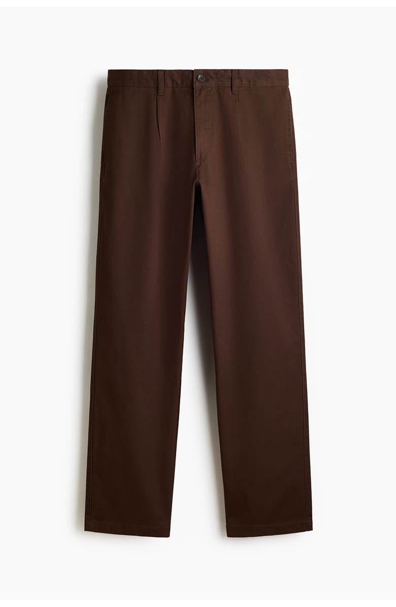 H&M Relaxed Fit Cotton Twill Chinos, Main, color, Brown