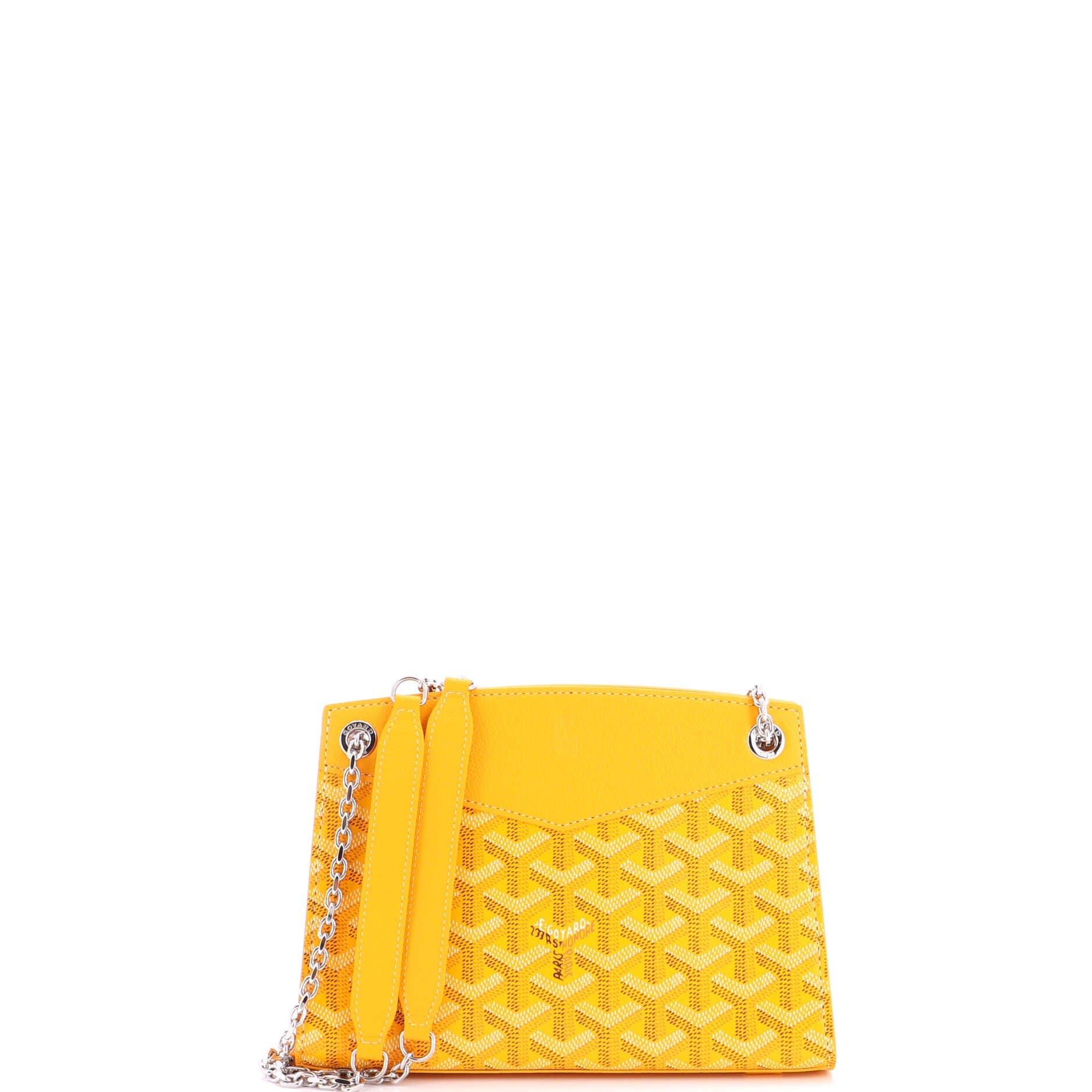 Structured Rouette Chain Shoulder Bag Coated Canvas Mini, Main, color, Yellow