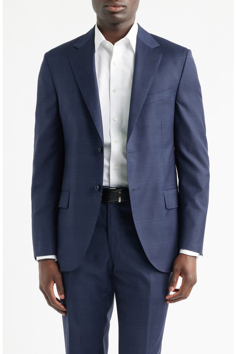 Hartford Classic Navy Mélange Wool Suit, Alternate, color, NAVY