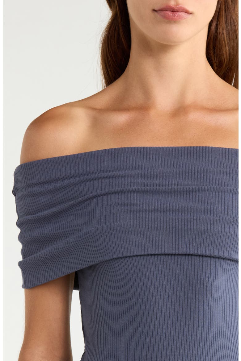 Rosarita Rib Knit Off the Shoulder Top, Alternate, color, PACIFIC BLUE