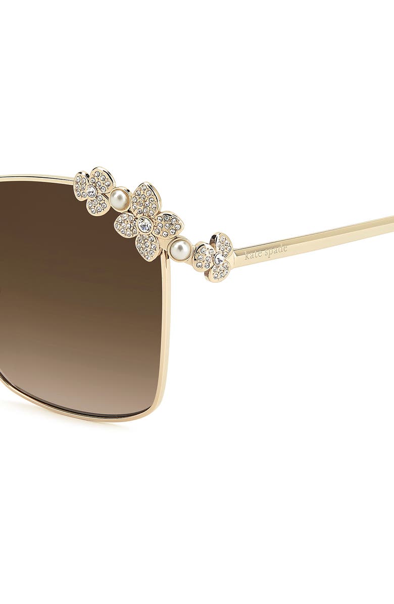 Kate Spade New York kileen 59mm embellished gradient square sunglasses, Alternate, color, Gold Striped Brown