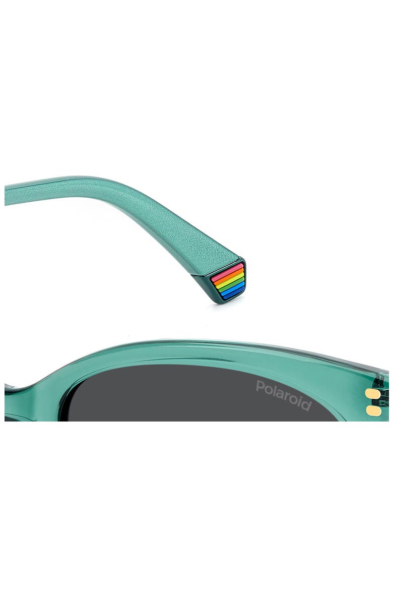 55mm Polarized Cat Eye Sunglasses, Alternate, color, GREEN/ GREY POLAR