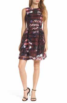 Vince Camuto Shadow Stripe Fit & Flare Dress