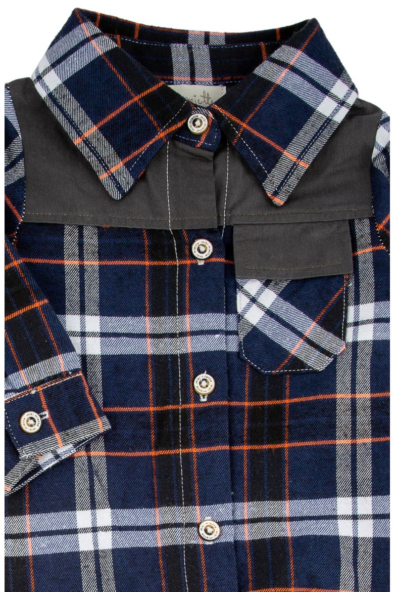 Teddy Plaid Cotton Romper, Alternate, color, YOSEMITE