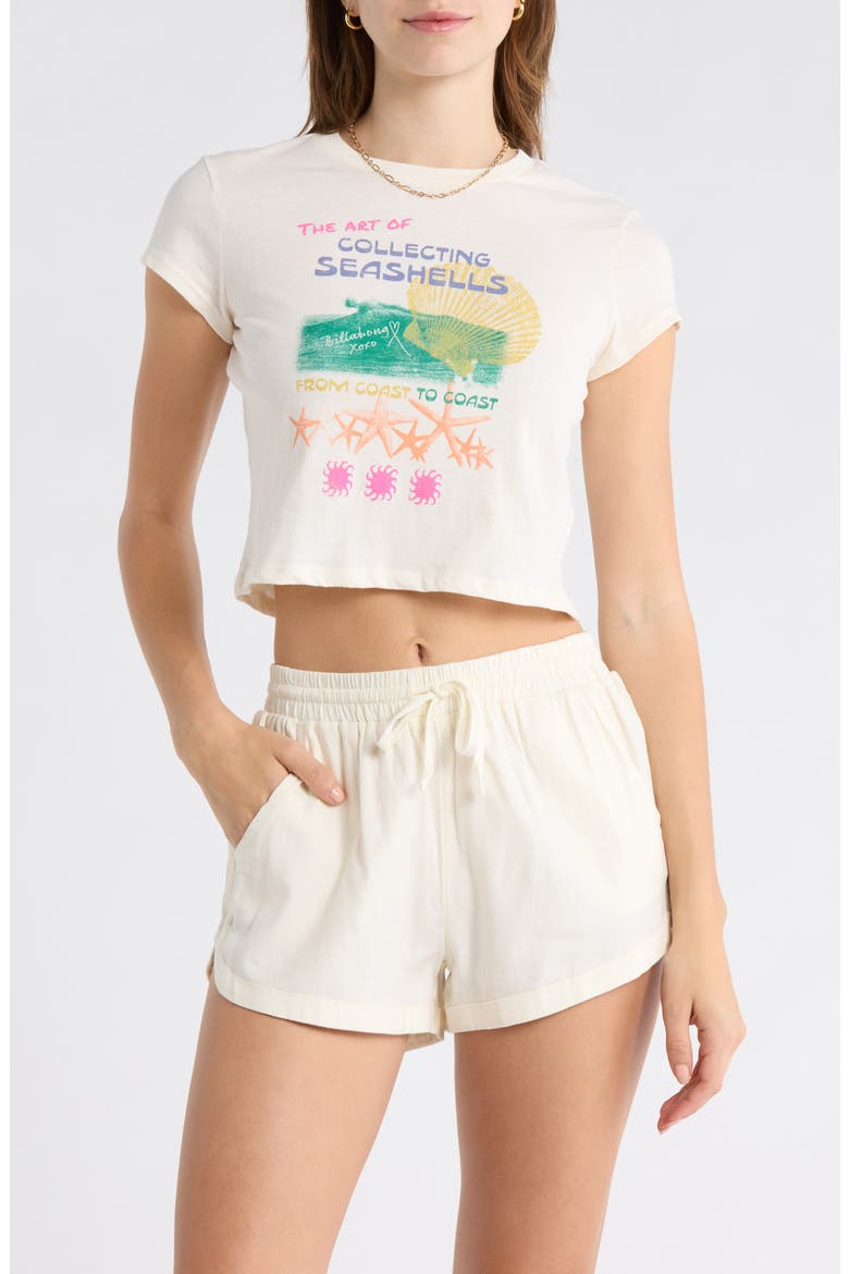 Coastal Adventures Crop Graphic T-Shirt, Main, color, WHITE CAP