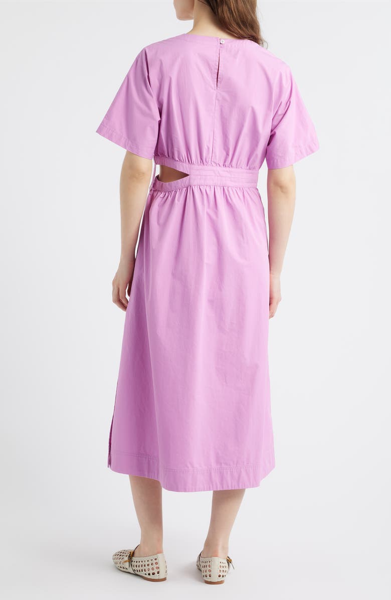 FRNCH Mavera Cutout Poplin Midi Dress, Alternate, color, Violine