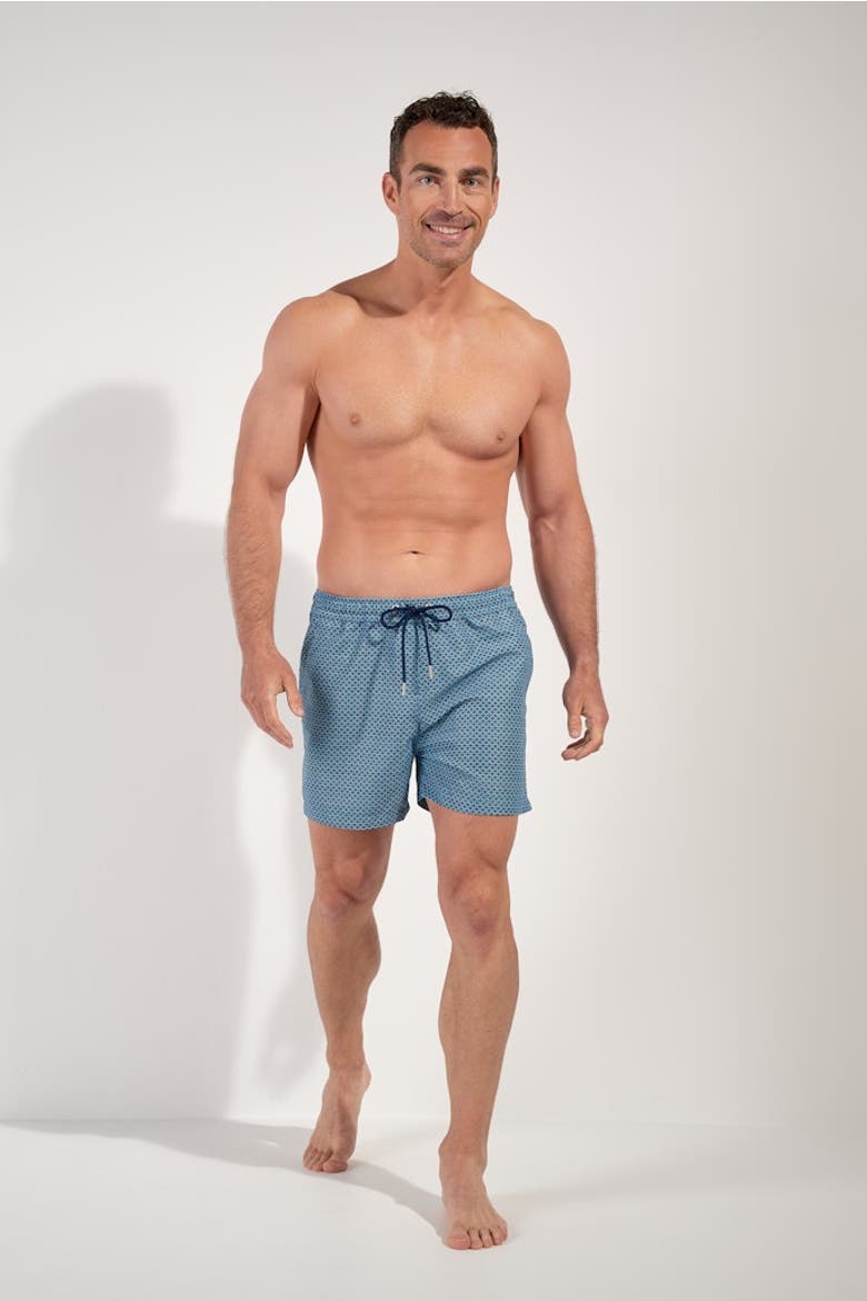 Cappuccino Beach Boxer, Alternate, color, Blue Print