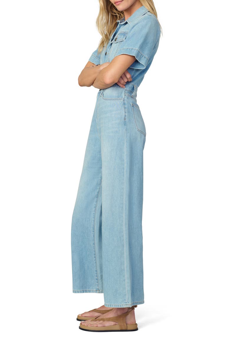 Trucker Wide Leg Denim Jumpsuit, Alternate, color, FACINATING