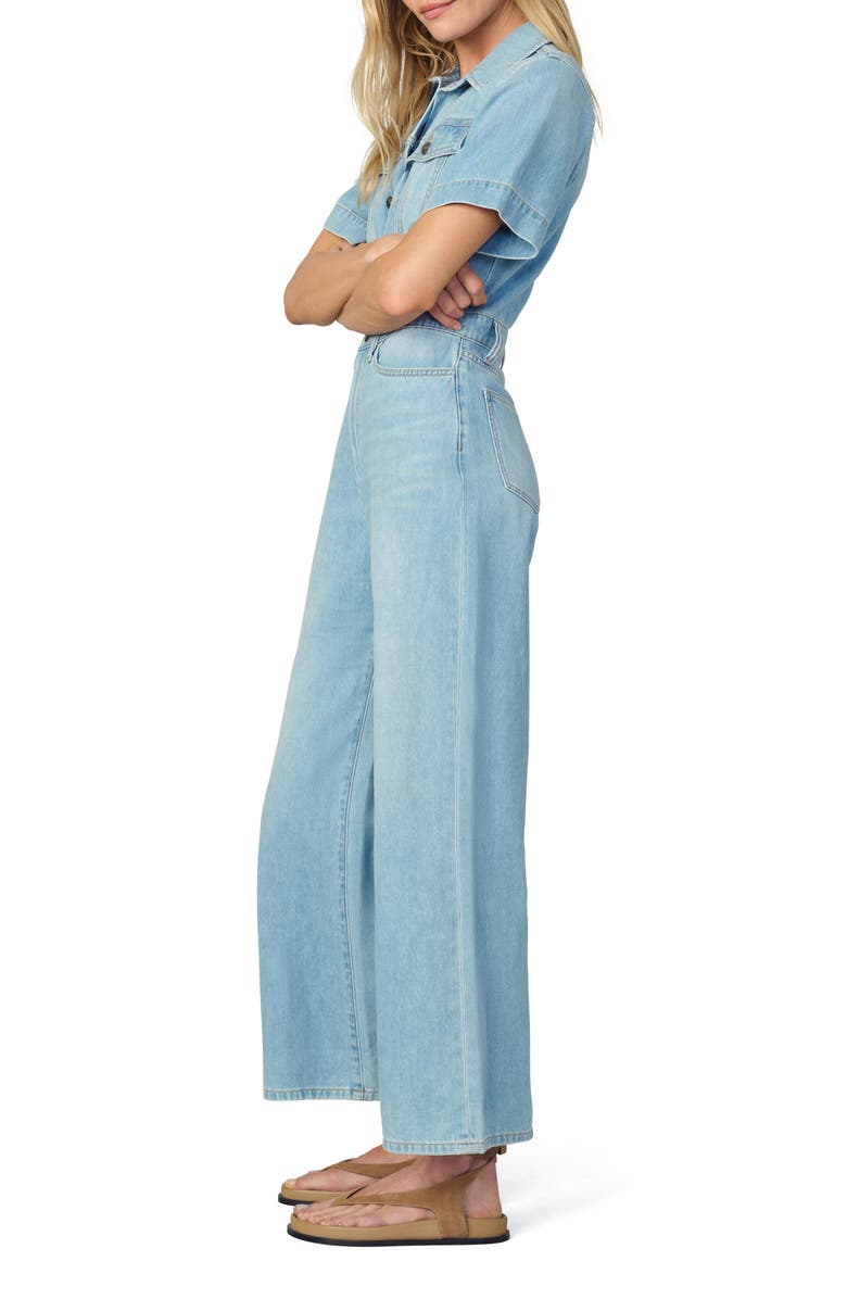 Joe's Jeans Trucker Wide Leg Denim Jumpsuit, Alternate, color, Facinating