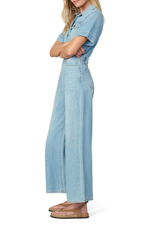 Joe's Jeans Trucker Wide Leg Denim Jumpsuit In Blue