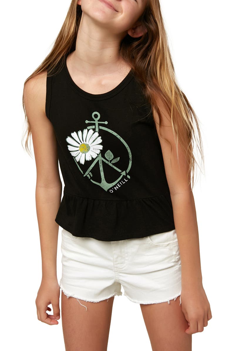 O'Neill Kids' Peace and Surf Graphic Tank, Main, color,
