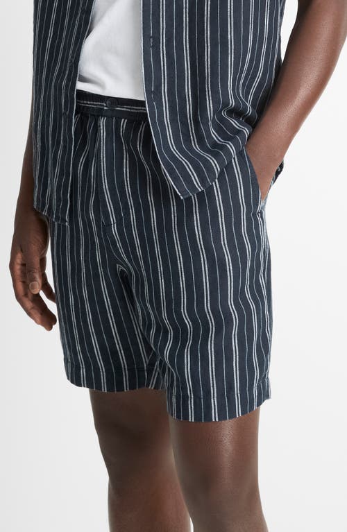Vince Stripe Hemp Beach Shorts In Coastal