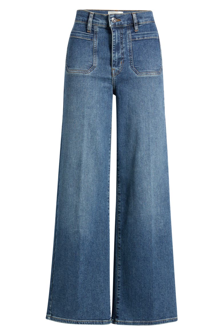 Le Pixie Slim Palazzo Pocket High Waist Wide Leg Jeans, Alternate, color, ETHER