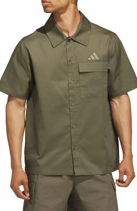 Short Sleeved Woven Buttoned Front Top