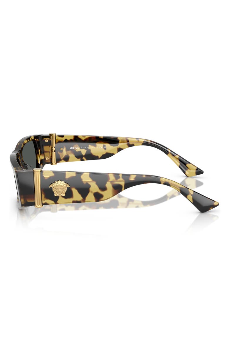 Versace 55mm Rectangular Sunglasses, Alternate, color, Havana