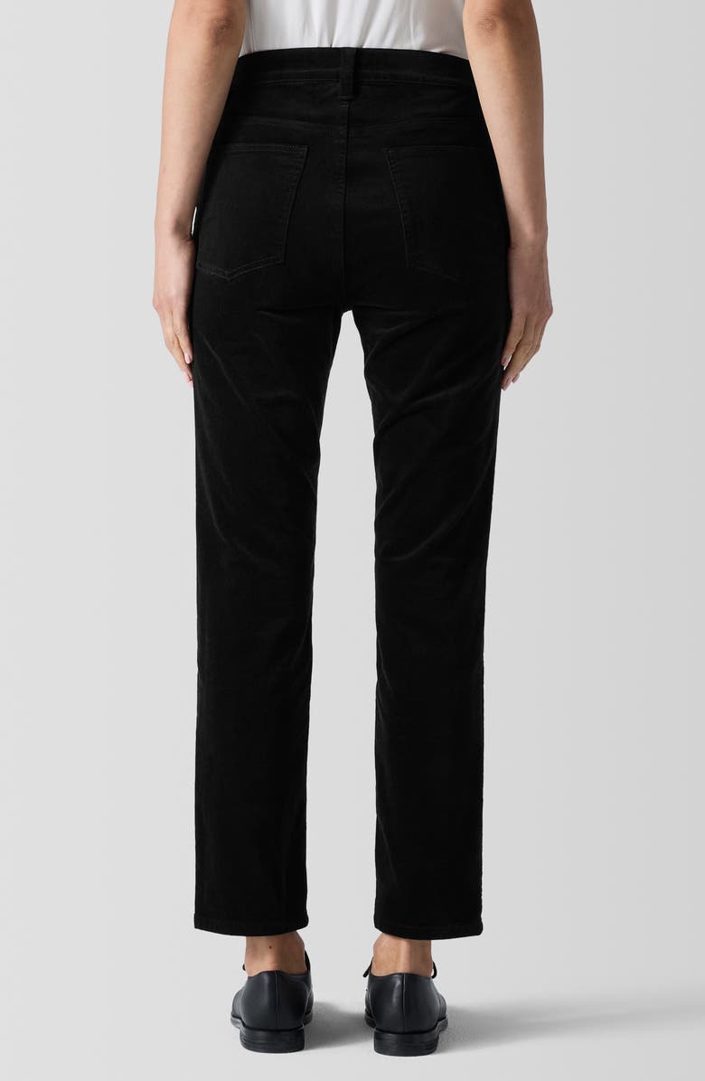 Eileen Fisher High Waist Slim Ankle Pants, Alternate, color, Black
