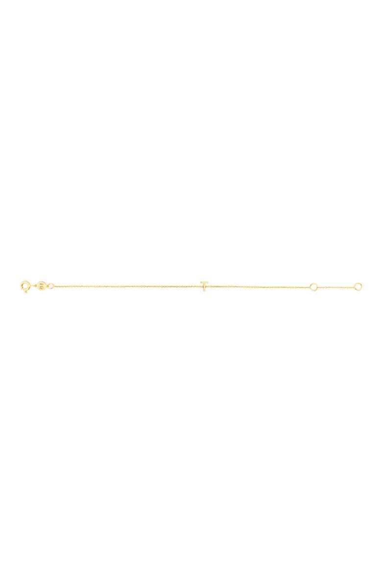Initial 'T' Chain Bracelet, Main, color, YELLOW