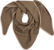 SAACHI Triangle Knit Trim Shawl