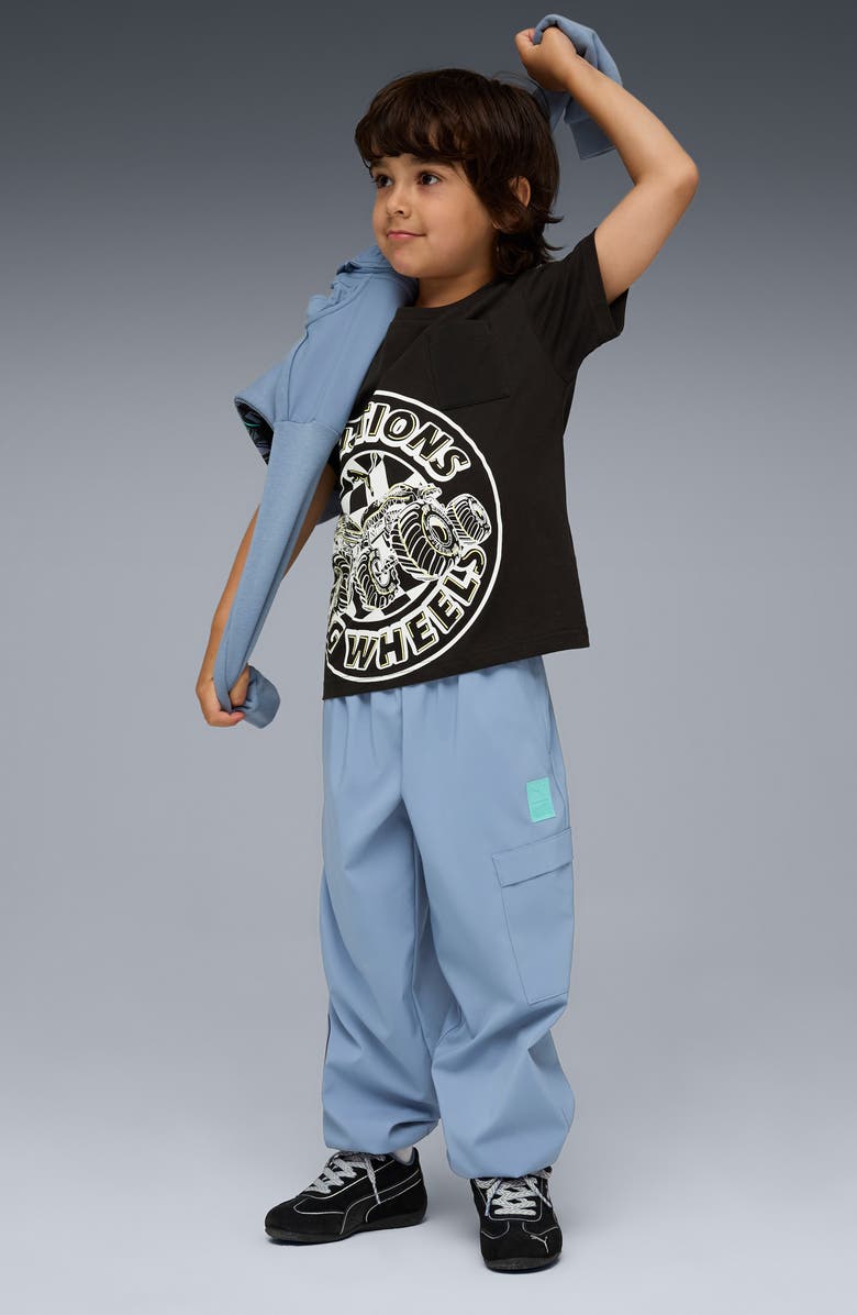 PUMA x Hot Wheels Kids' Relaxed Cargo Pants, Alternate, color, Cool Blue