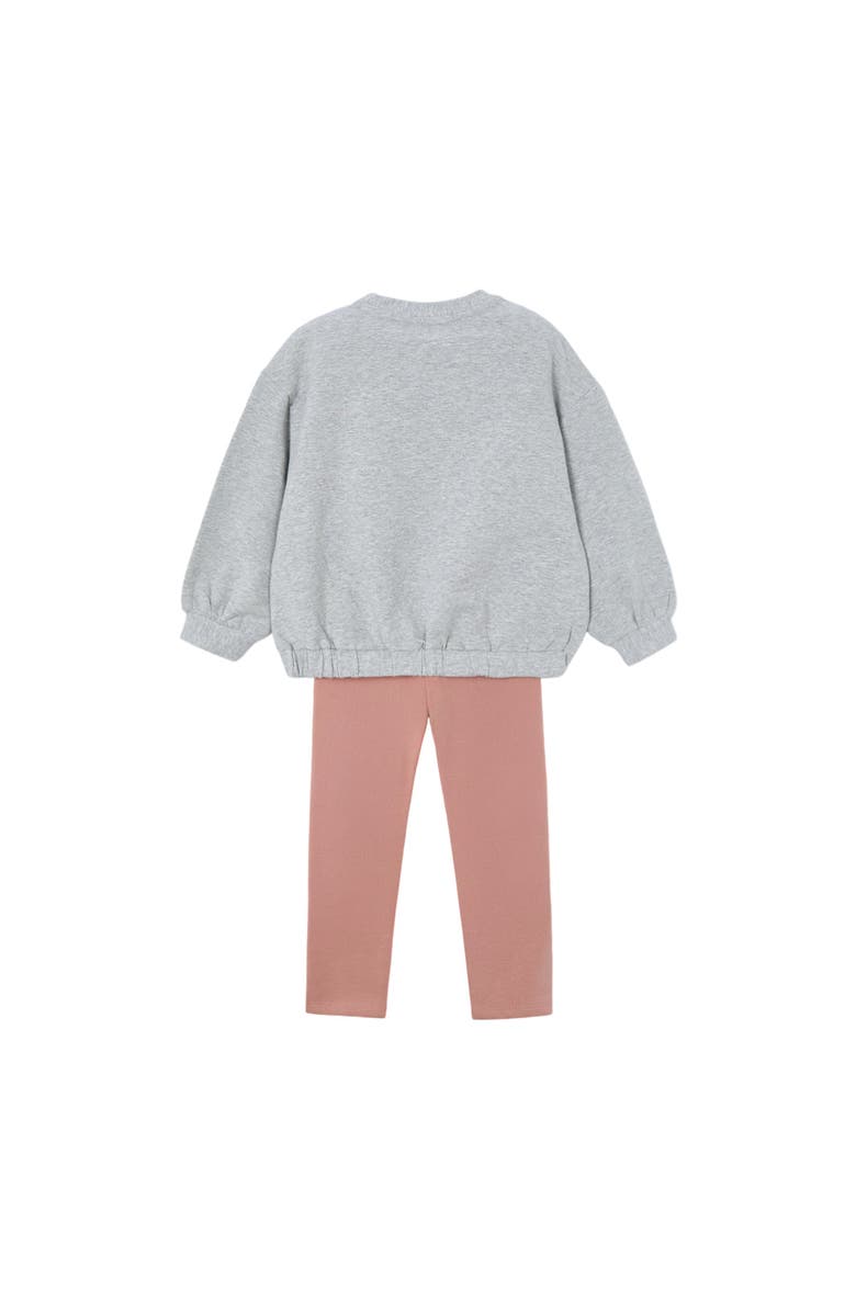 Mayoral Leggings And Sweatshirt Bow, Alternate, color, Grey