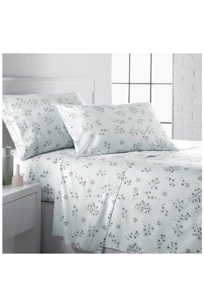 Premium Collection Printed Deep Pocket Sweet Flowers Sheet Set, Main, color, SWEET FLORALS BLUE