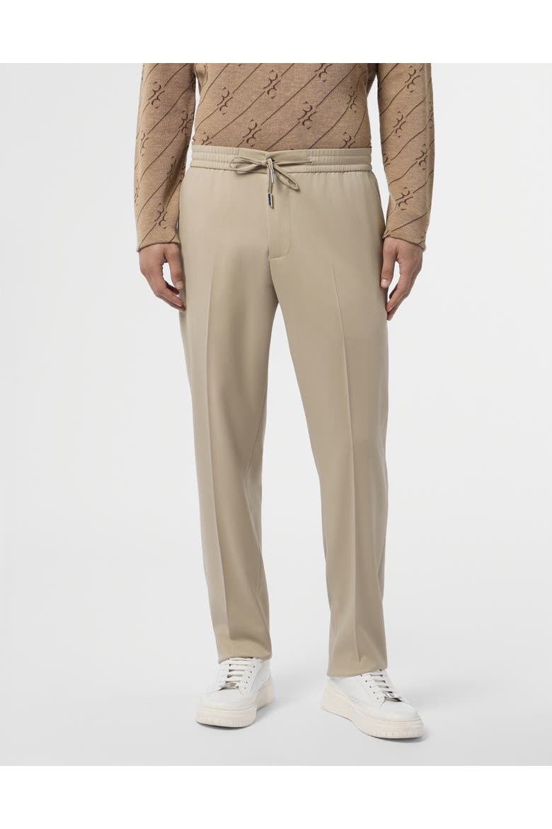 Wool Drawstring Trousers Men, Main, color, beige