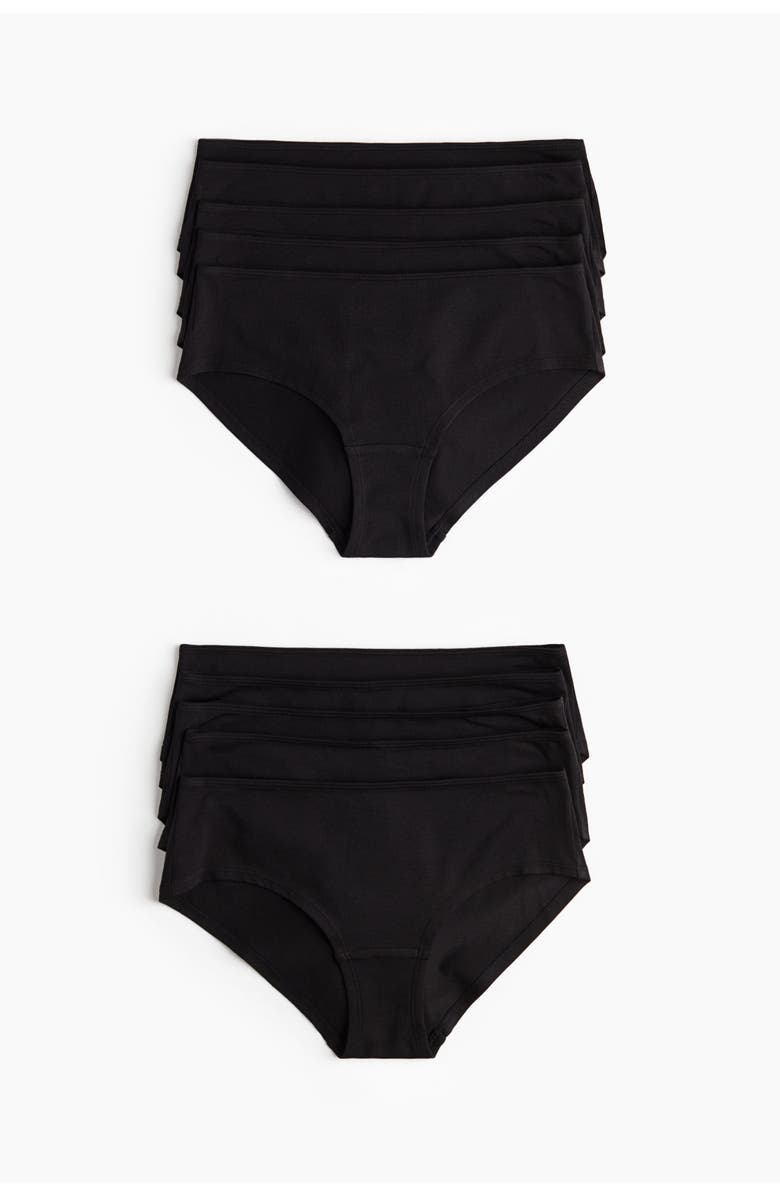 H&M 10-pack cotton hipster briefs, Main, color, Black