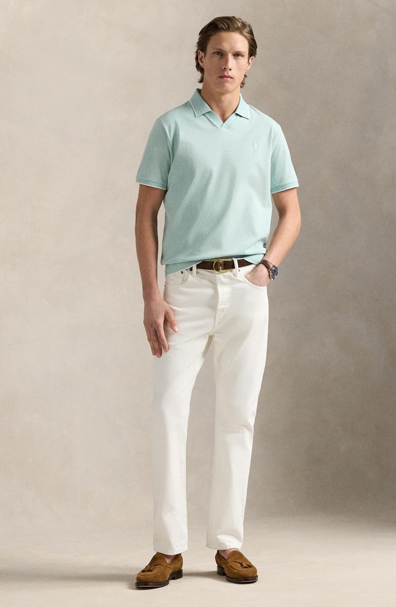 Polo Ralph Lauren Jacquard Mesh Polo Shirt, Alternate, color, Light Green