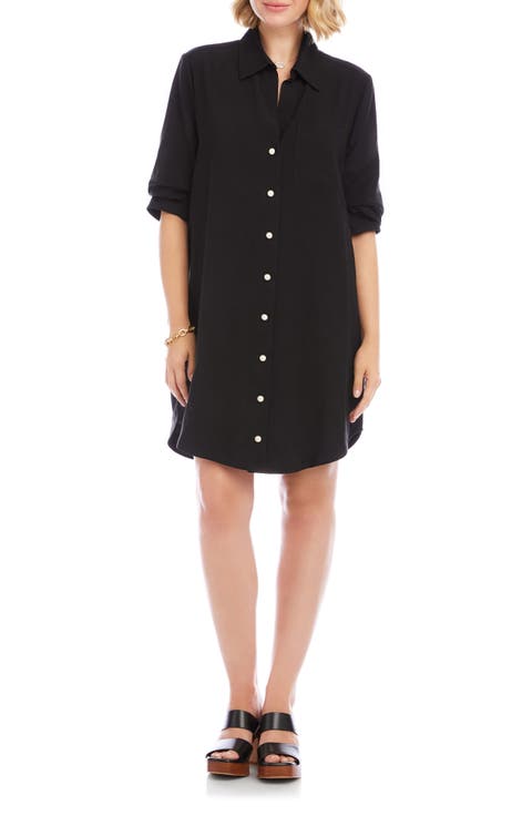 Karen Kane Ruched Sleeve Shirtdress (Regular & Petite)