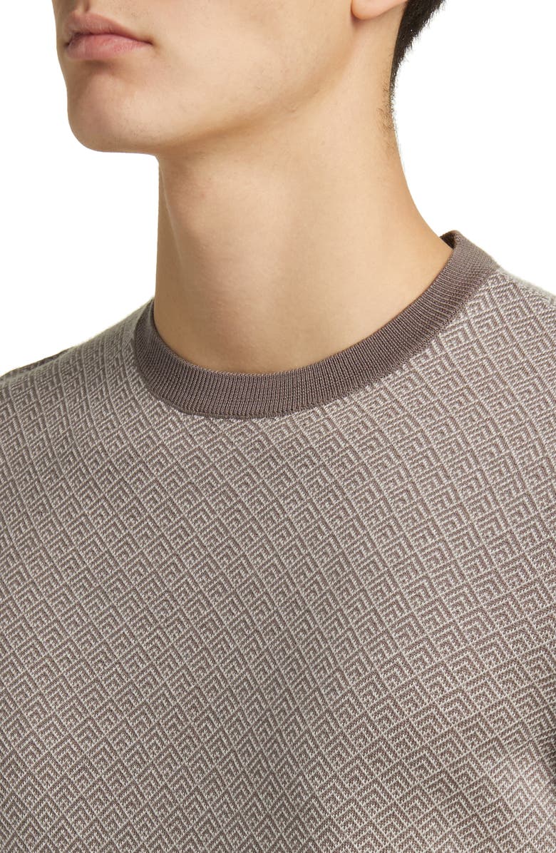 Emporio Armani Geometric Jacquard Virgin Wool Sweater, Alternate, color,