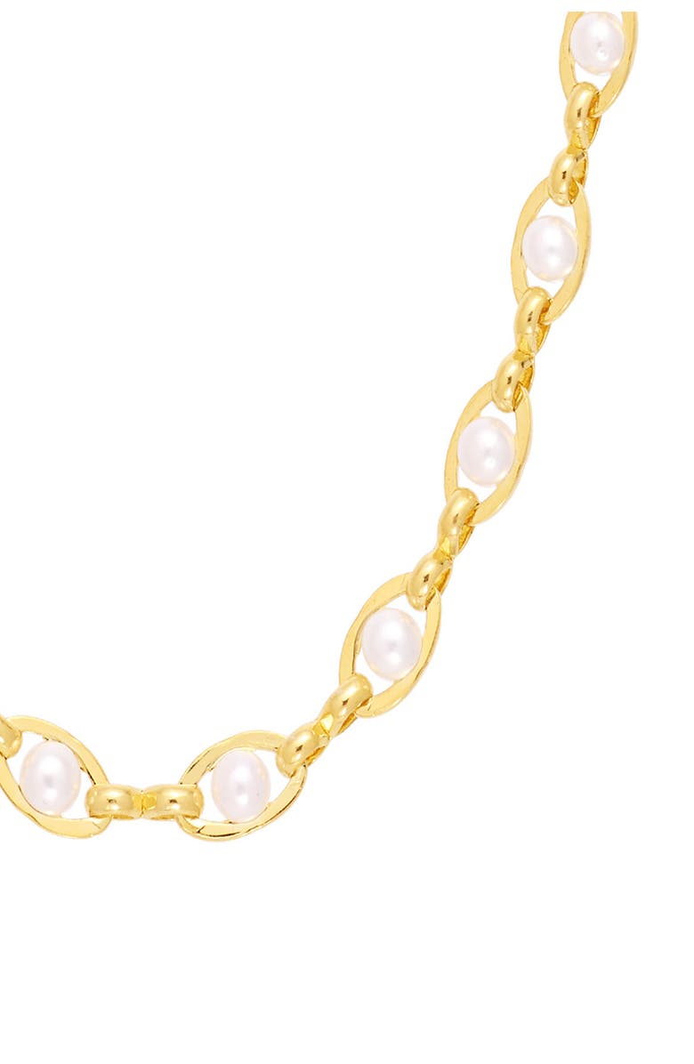 ATHRA LUXE Faux Pearl Chain Necklace, Alternate, color, Gold