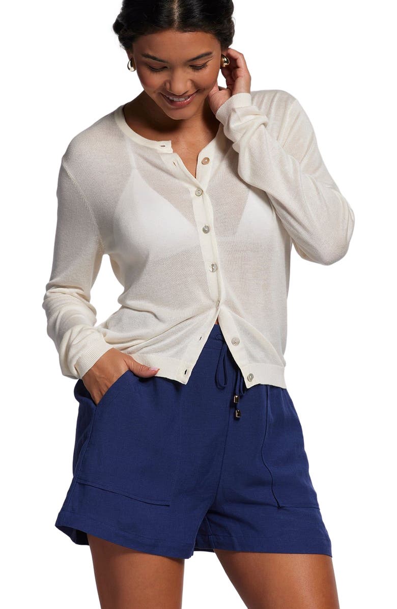 Tori Richard Featherweight Knits Nina Cardi, Alternate, color, Ivory