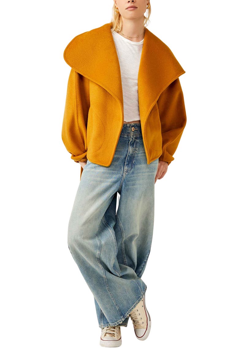 Mina Tie Belt Jacket, Alternate, color, HEATHERED COFFEE