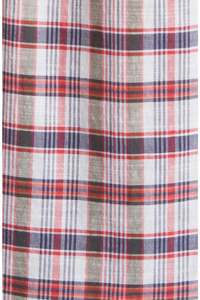 Madras Short Sleeve Plaid Button-Down Shirt, Alternate, color, MADRASWHTMULTI