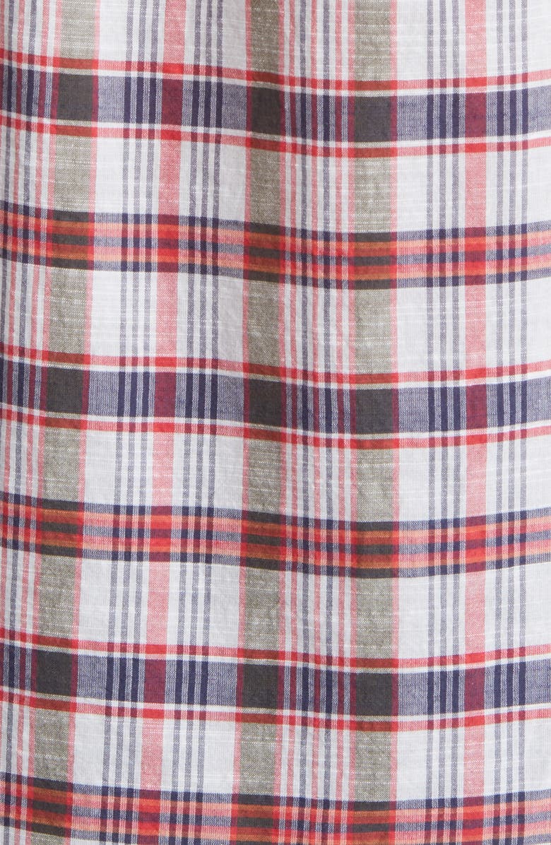 Brooks Brothers Madras Short Sleeve Plaid Button-Down Shirt, Alternate, color, 