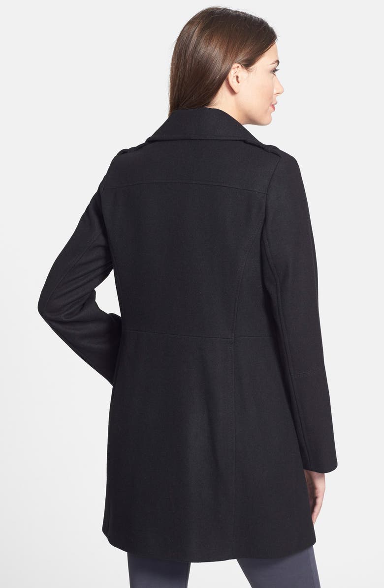 MICHAEL Michael Kors Asymmetrical Wool Blend Coat, Alternate, color, 