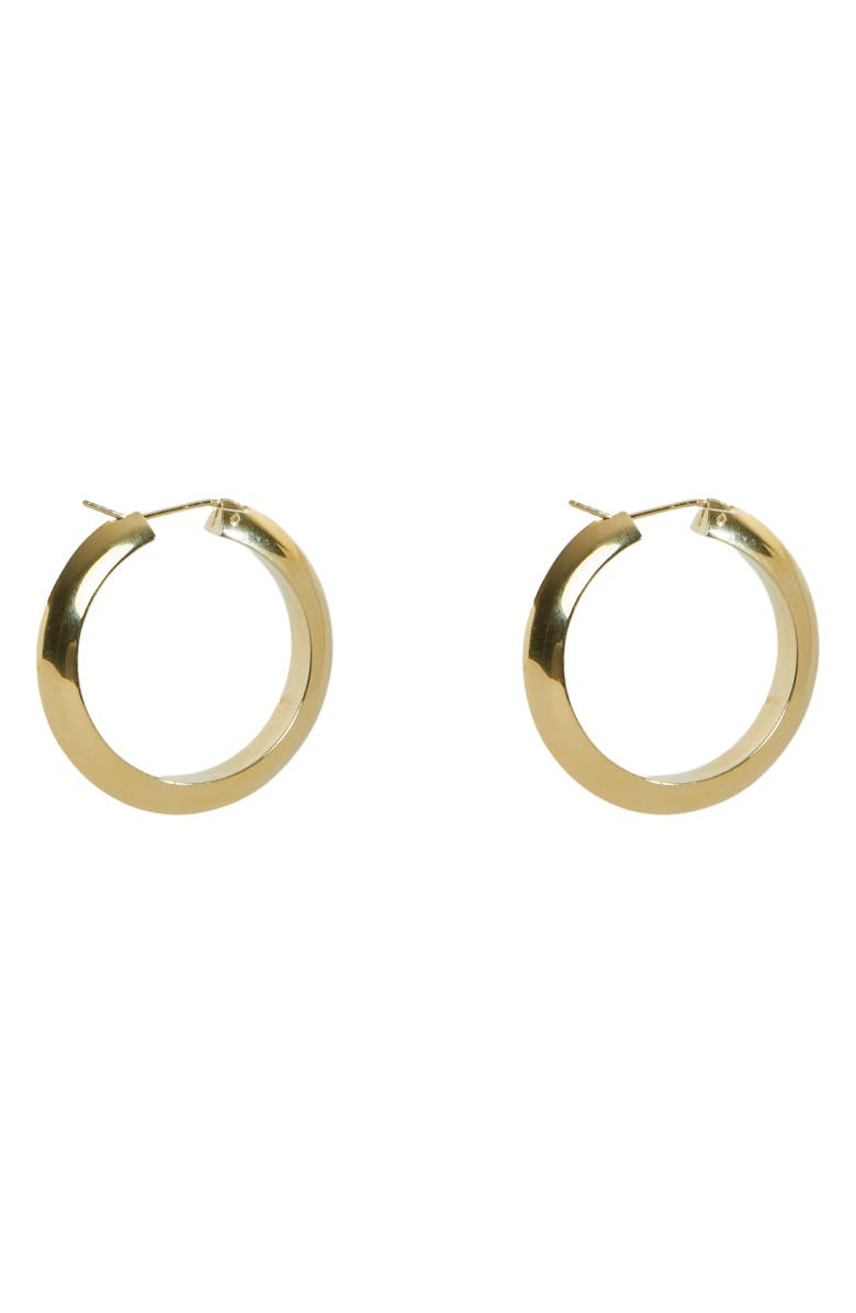 Argento Vivo Sterling Silver Knife Edge Hoop Earrings, Main, color, Gold