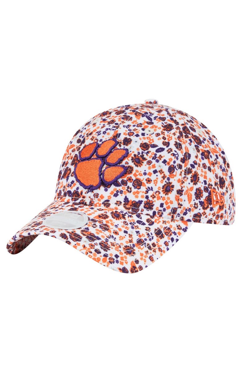 New Era Women's New Era  White Clemson Tigers Blooming 9TWENTY Adjustable Hat, Main, color, 