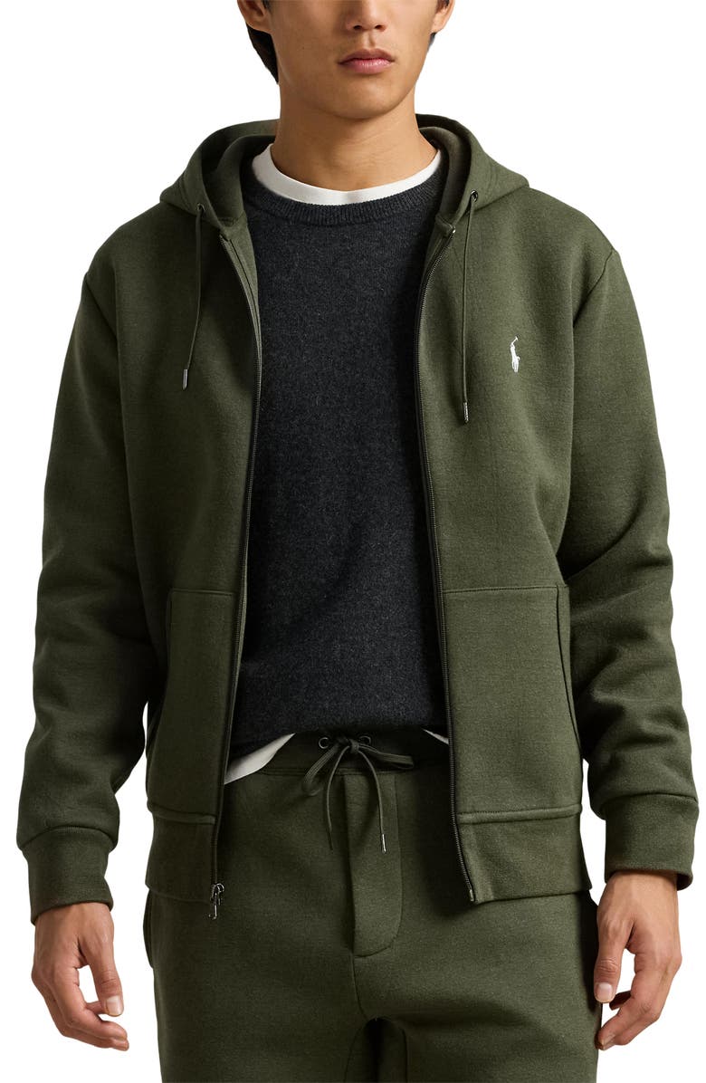 Polo Ralph Lauren Double Knit Cotton Blend Zip Hoodie, Main, color, 