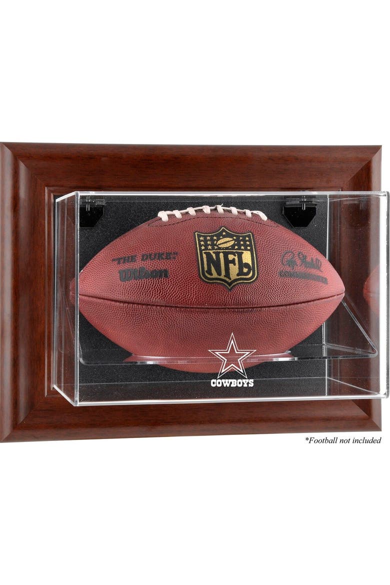 Dallas Cowboys Brown Framed Football Display Case, Main, color, Brown