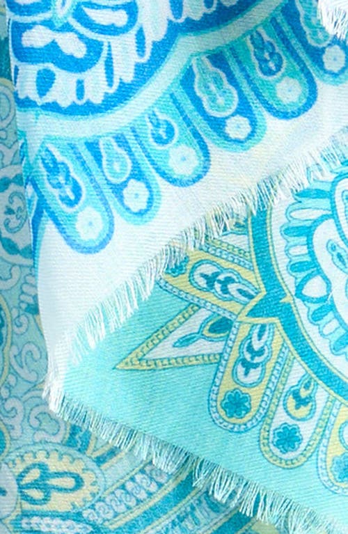 Echo Patchwork Tile Scarf In Aqua