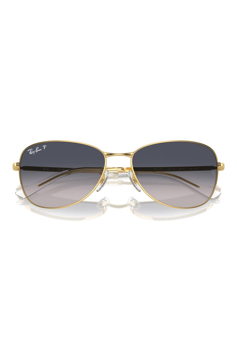 56mm Polarized Pilot Sunglasses, Alternate, color, GOLD FLASH