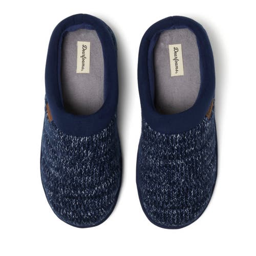 Dearfoams Asher Marled Knit Clog Slipper In Navy