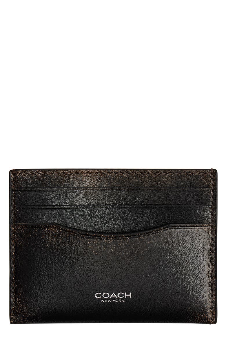 Loved Leather Card Case, Main, color, BLACK