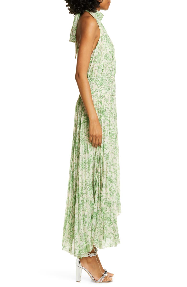 AMUR Bibi Pleated Floral Halter Maxi Dress, Alternate, color, 