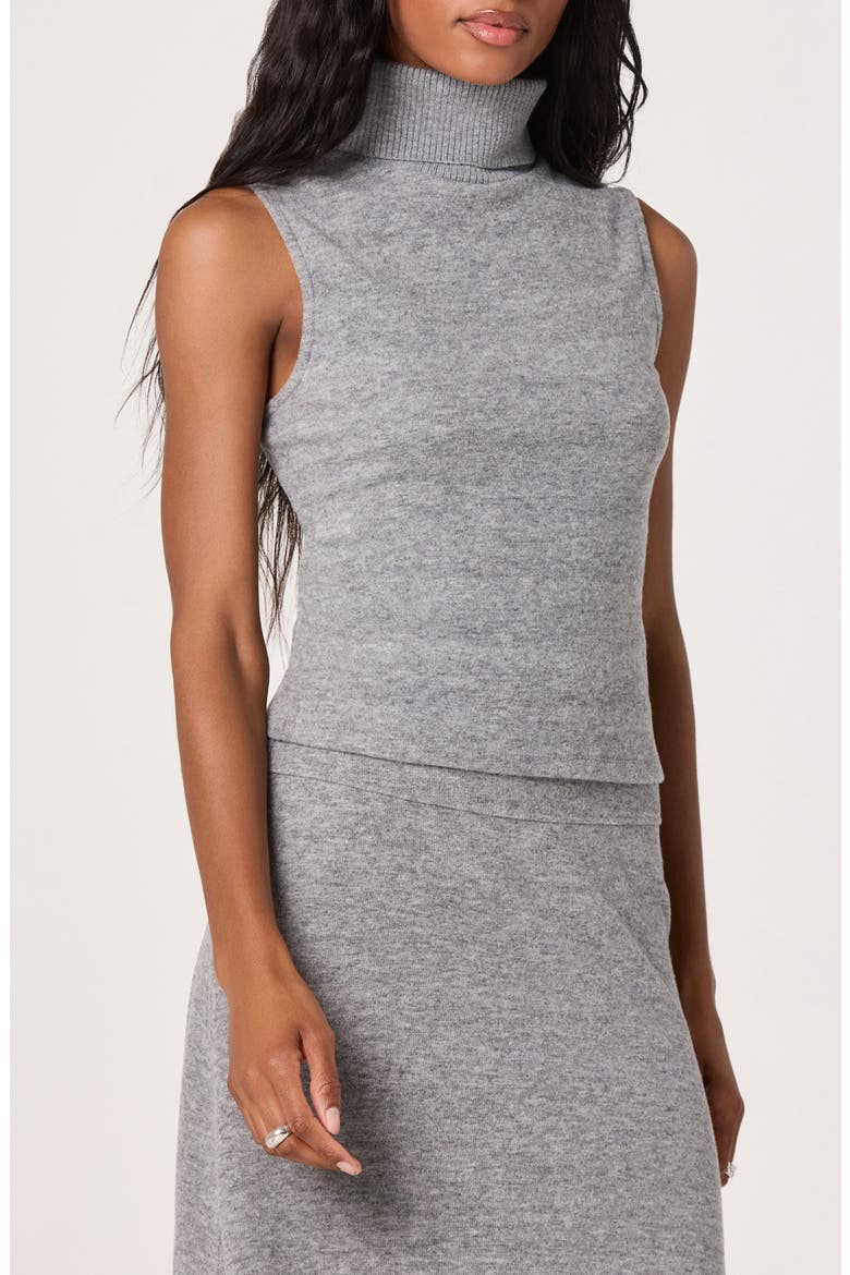 Sleeveless Turtleneck Sweater, Alternate, color, CHARCOAL