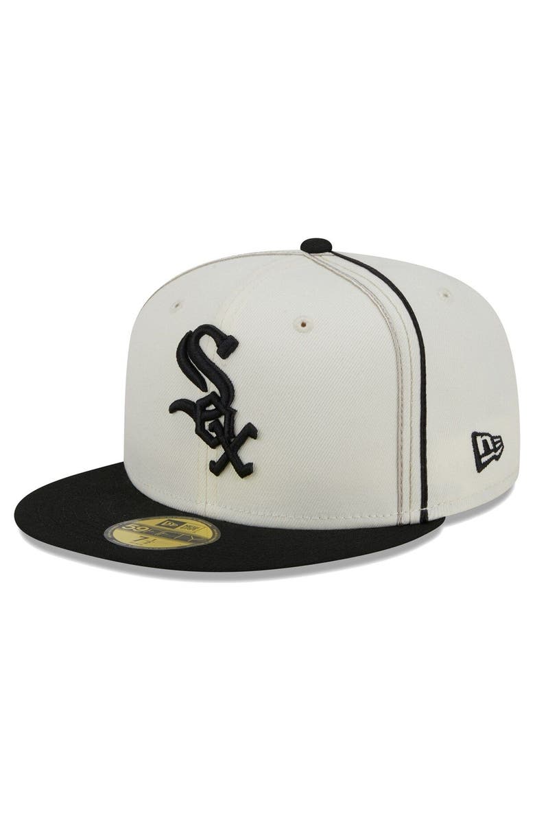 New Era Men's New Era Cream/Black Chicago White Sox Chrome Sutash 59FIFTY Fitted Hat, Main, color, Cream